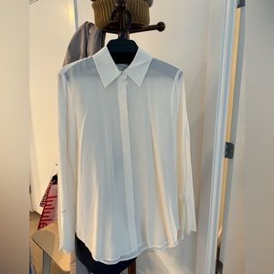 Club Monaco white/cream 100% Silk shirt blouse New XS